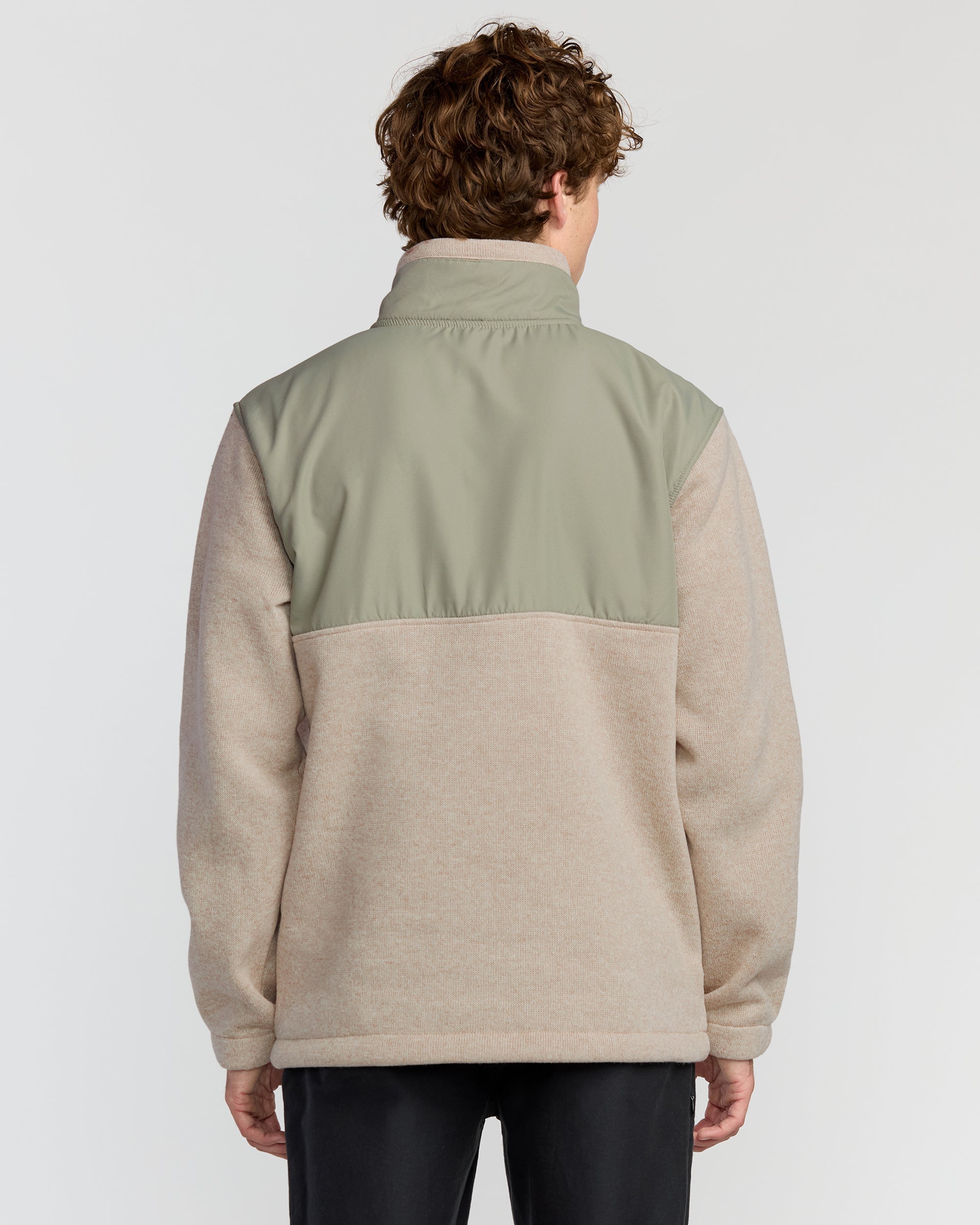 Boundary Blocked Mockneck Sweatshirt - Sand