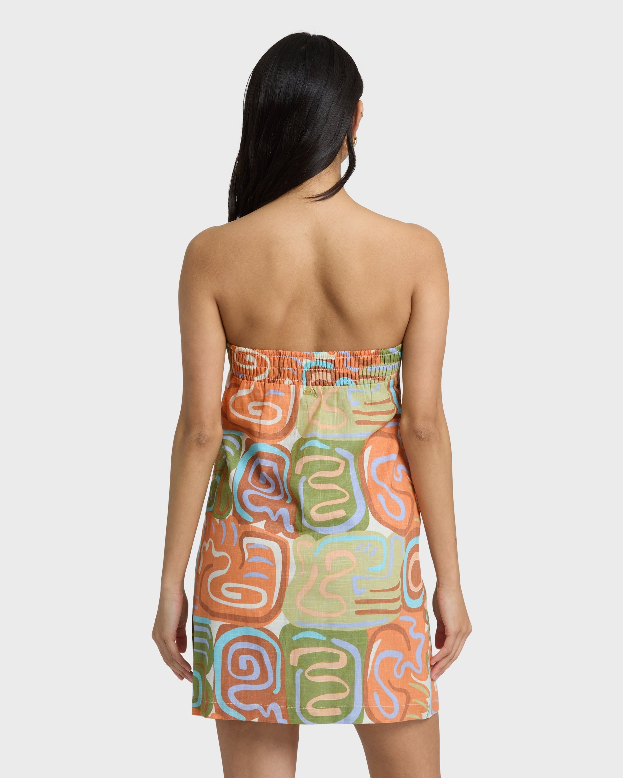 Summer Glow Mini Dress - Orange Multi