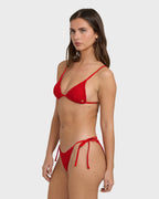 Twisted Tides Tie-side Hike Bikini Bottom - Red Aloha
