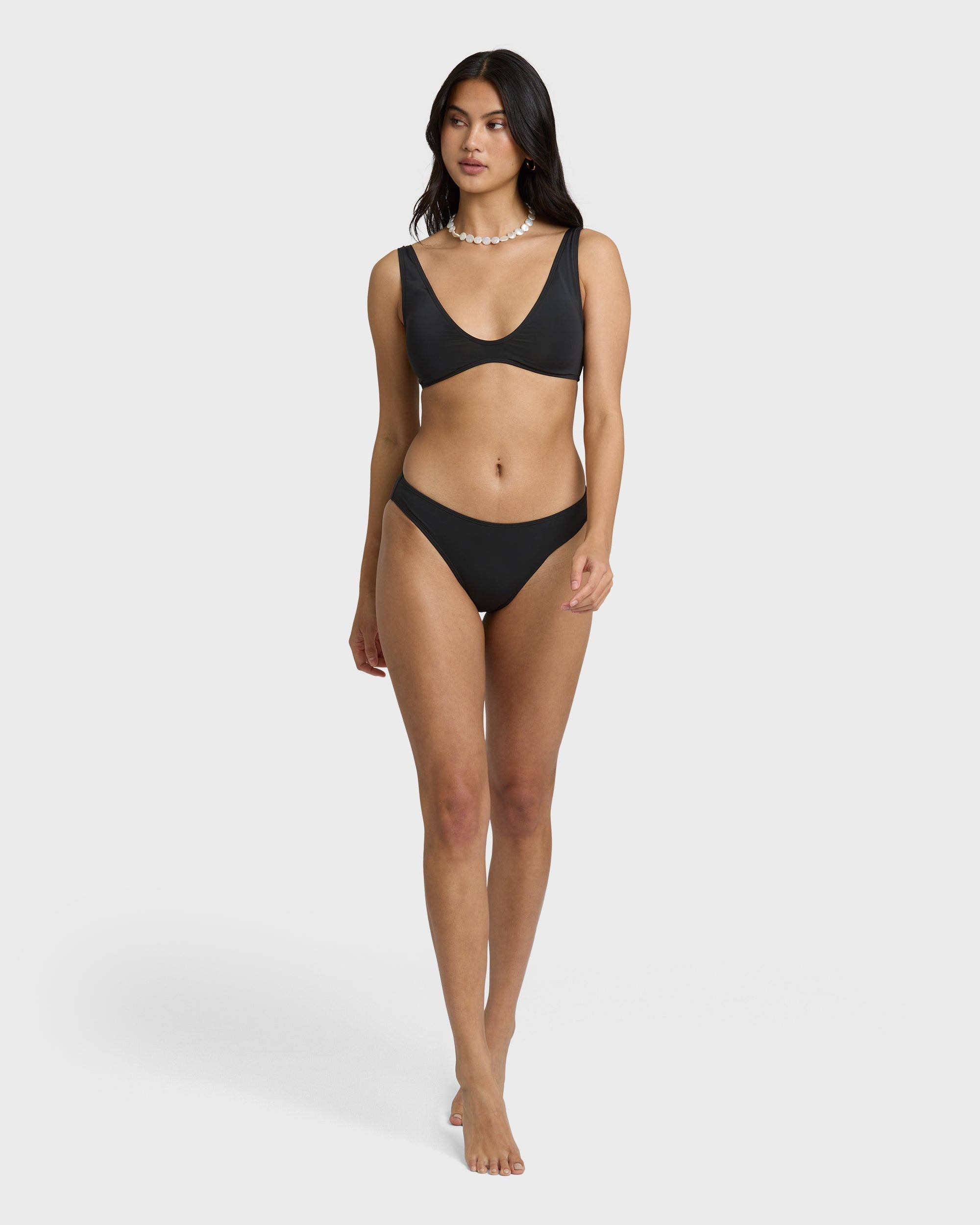 Sol Searcher Lowrider Full Bikini Bottoms - Black Pebble