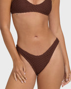 Twisted Tides Maui Bikini Bottoms - Espresso