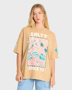 Salty Since Short Sleeve Cotton Graphic T-Shirt - Curry