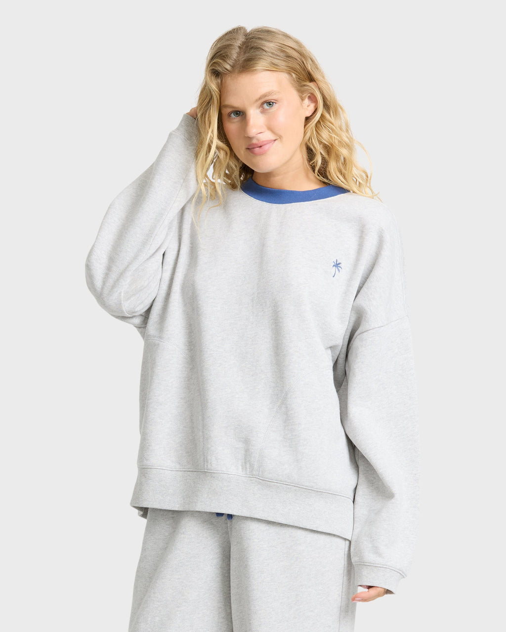 Sunset Palm Crewneck Sweatshirt - Heather Gray